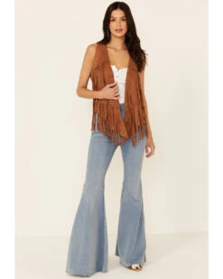 Vocal Women's Faux Suede Fringe Vest