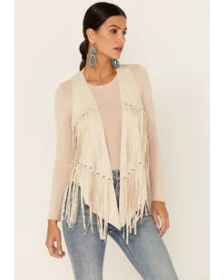 Vocal Women's Faux Suede Fringe Vest 