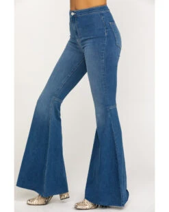 Free People Women's Dark Wash High Rise Just Float On Flare Jeans -Deals Grace Apparel Store 2000284725 401 P3