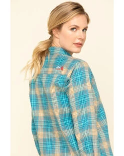 Ariat Women's FR Savana Plaid Print Long Sleeve Work Shirt -Deals Grace Apparel Store 2000294410 400 P5