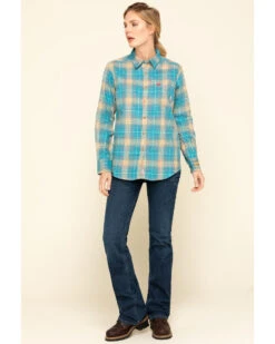 Ariat Women's FR Savana Plaid Print Long Sleeve Work Shirt -Deals Grace Apparel Store 2000294410 400 P6
