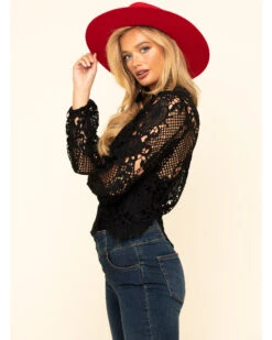 Flying Tomato Women's Crochet Lace Long Sleeve Top -Deals Grace Apparel Store 2000323835 001 P3