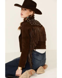 Understated Leather Women's Tan Paris Texas Star Studded Jacket  -Deals Grace Apparel Store 2000339332 280 P4