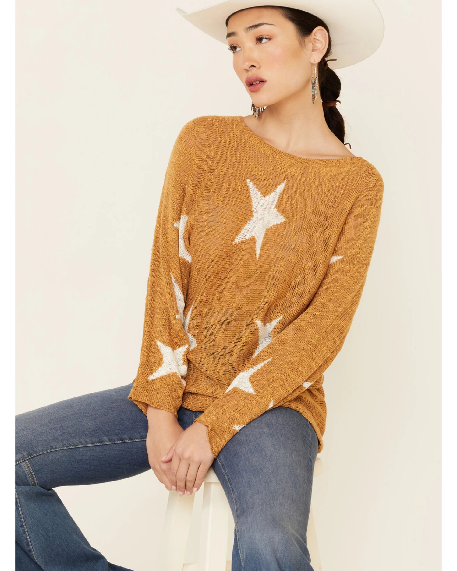 Wishlist Women's Star Print Pullover Sweater 1 Wishlist Women's Star Print Pullover Sweater
