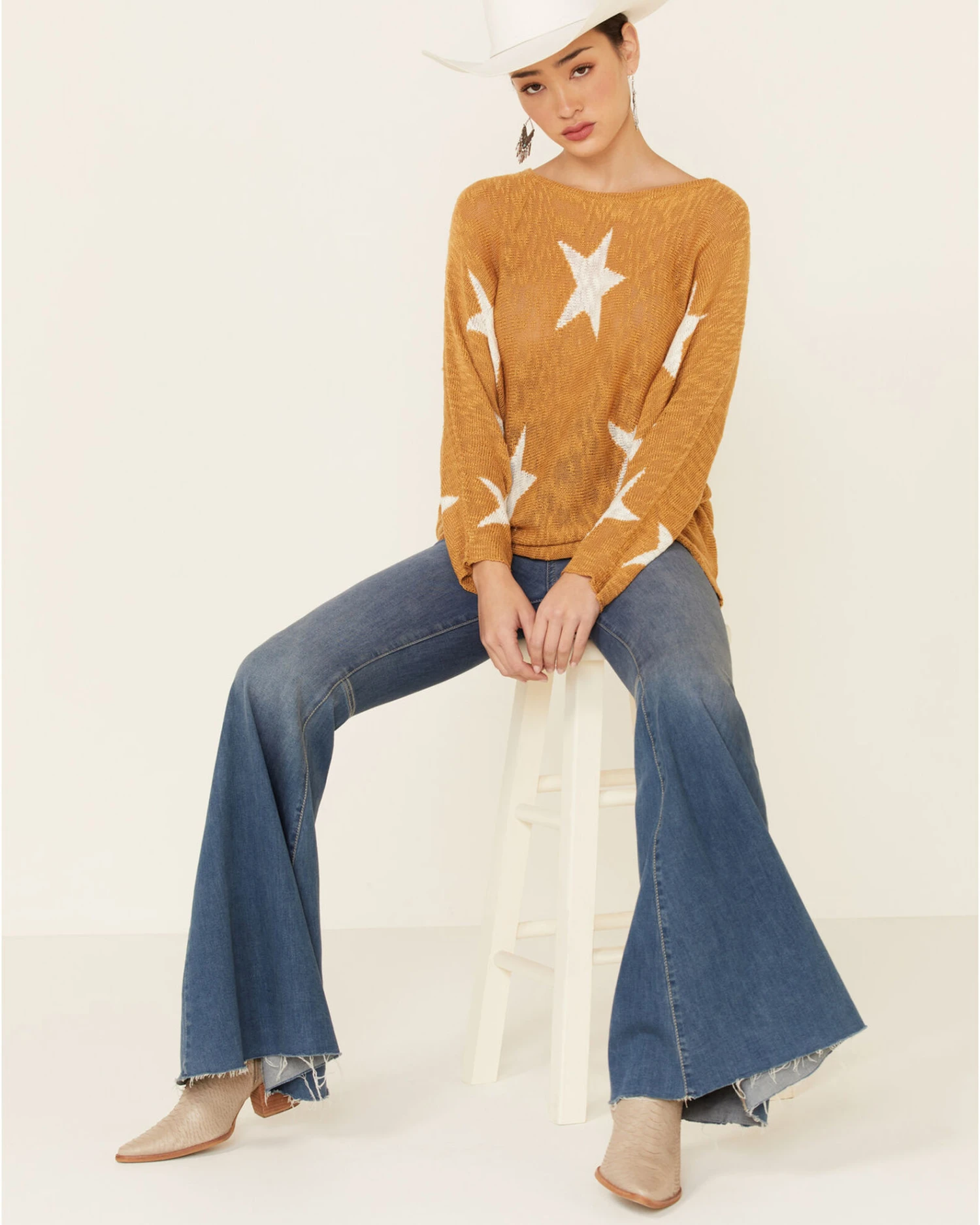 Wishlist Women's Star Print Pullover Sweater 2 Wishlist Women's Star Print Pullover Sweater - Image 2