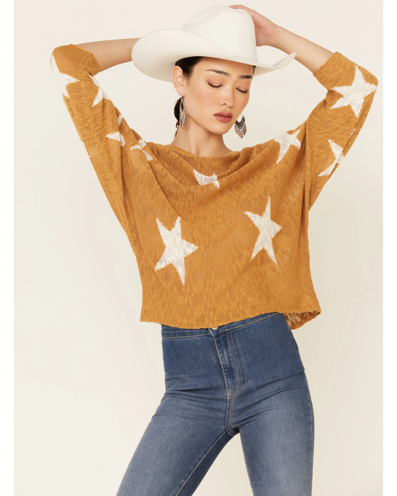 Wishlist Women's Star Print Pullover Sweater 3 Wishlist Women's Star Print Pullover Sweater - Image 3