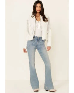 Idyllwind Women's Day Off Fringe Zip-Front Leather Jacket - White  -Deals Grace Apparel Store 2000342568 105 P4