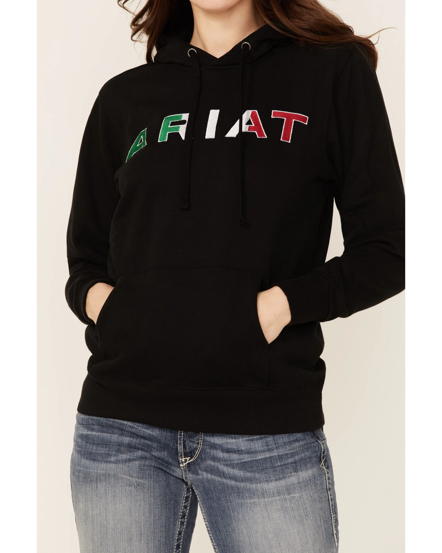 Ariat Women's Black R.E.A.L Mexico Embroidered Logo Pullover Hoodie 2 Ariat Women's Black R.E.A.L Mexico Embroidered Logo Pullover Hoodie - Image 2