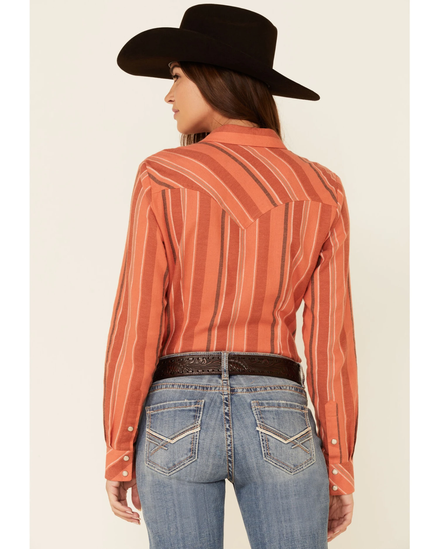 Wrangler Women's Clay Stripe Long Sleeve Snap Western Core Shirt 4 Wrangler Women's Clay Stripe Long Sleeve Snap Western Core Shirt - Image 4