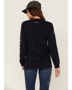 Ariat Women's FR USA Stretch Logo Long Sleeve Work Pocket T-Shirt 6 Ariat Women's FR USA Stretch Logo Long Sleeve Work Pocket T-Shirt -Deals Grace Apparel Store 2000356528 410 P3