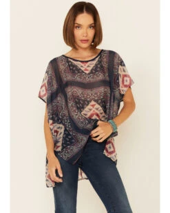 Tasha Polizzi Women's Sahara Tile Print Poncho Top