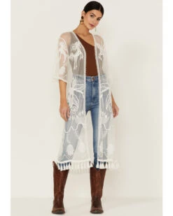 Shyanne Women's Lace Tassel Kimono 