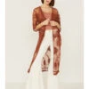 Shyanne Women's Rust Lace Tassel Kimono