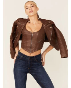 Understated Leather Women's Slick Leather Moto Jacket