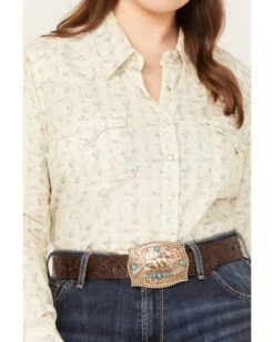 Roper Women's Floral Print Long Sleeve Pearl Snap Western Shirt - Plus -Deals Grace Apparel Store 2000358906 110 P3