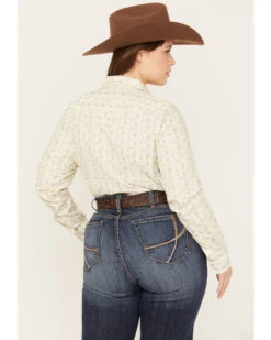 Roper Women's Floral Print Long Sleeve Pearl Snap Western Shirt - Plus -Deals Grace Apparel Store 2000358906 110 P4