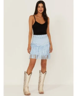 Idyllwind Women's Maxwell Ave Tiered Faux Suede Mini Skirt