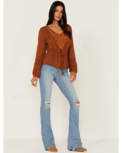 Idyllwind Women's Romance Floral Embroidered Swiss Dot Blouse -Deals Grace Apparel Store 2000359149 255 P3