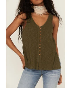 Cleo + Wolf Women's Olive Relaxed Button Front Slub Tank 6 Cleo + Wolf Women's Olive Relaxed Button Front Slub Tank -Deals Grace Apparel Store 2000359350 341 P3