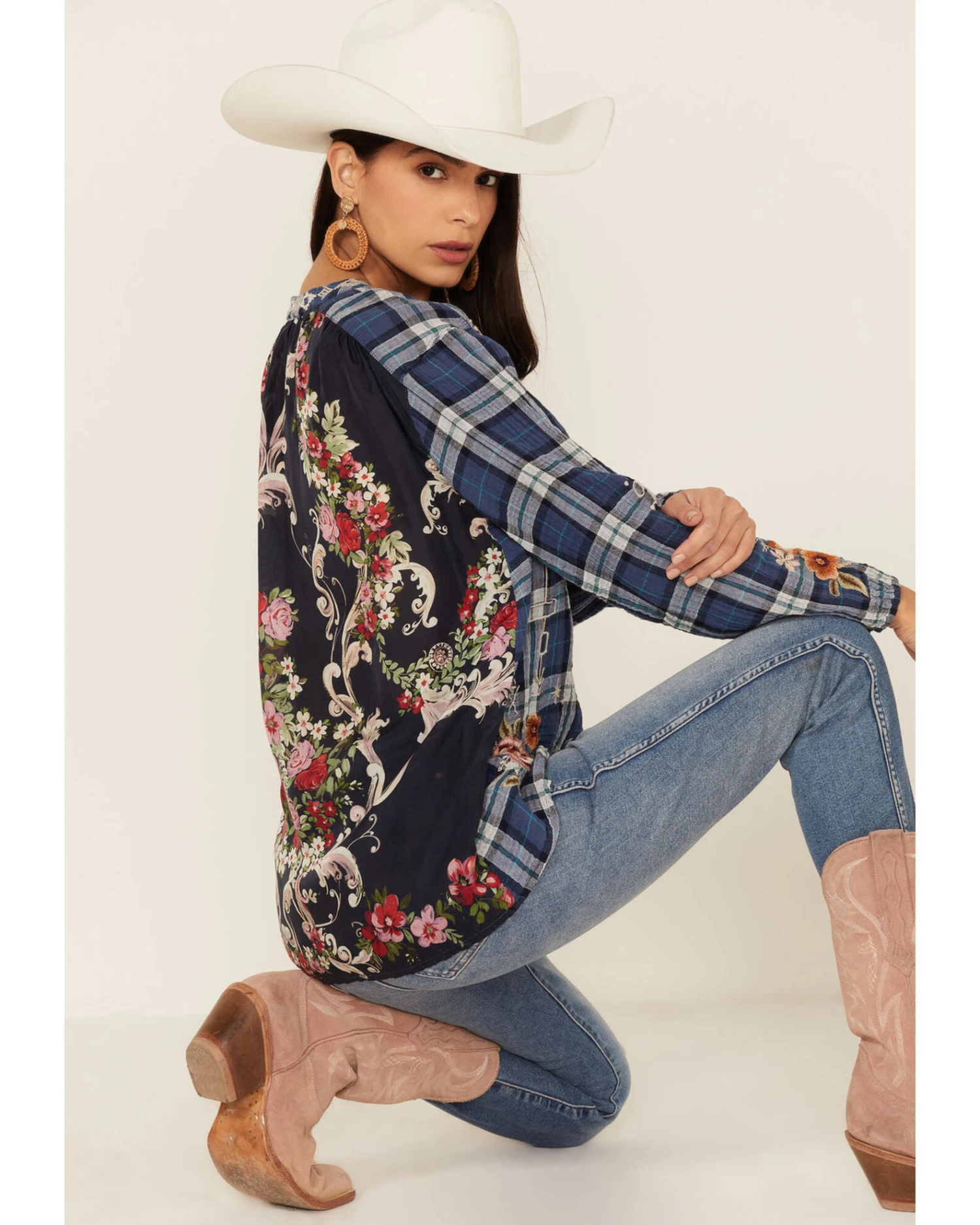 Johnny Was Women's Multicolored Umoya Effortless Scarf Back Blouse 1 Johnny Was Women's Multicolored Umoya Effortless Scarf Back Blouse