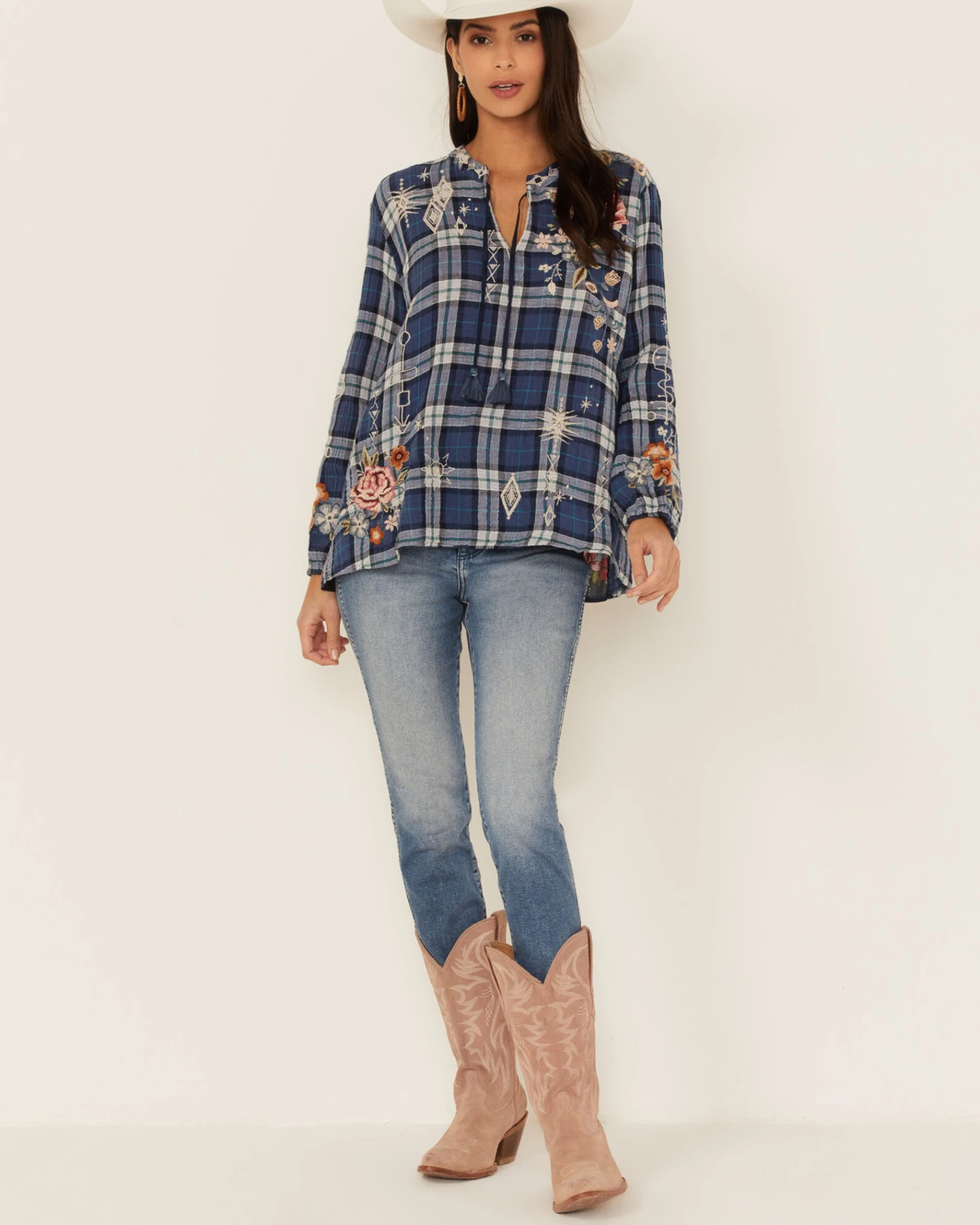 Johnny Was Women's Multicolored Umoya Effortless Scarf Back Blouse 4 Johnny Was Women's Multicolored Umoya Effortless Scarf Back Blouse - Image 4