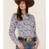 Cinch Women's Paisley Print Long Sleeve Snap Western Shirt