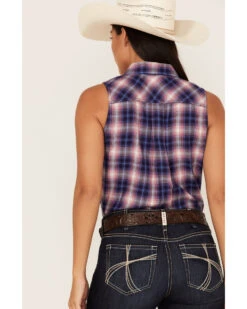 Ariat Women's R.E.A.L. Billie Jean Plaid Print Sleeveless Button-Down Western Shirt -Deals Grace Apparel Store 2000362851 220 P4