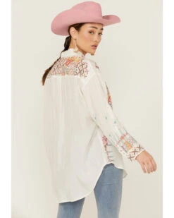 Johnny Was Women's Ryan Embroidered Button Down Long Sleeve Shirt -Deals Grace Apparel Store 2000363630 101 P3