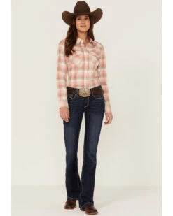 Wrangler Women's Plaid Print Long Sleeve Western Shirt 7 Wrangler Women's Plaid Print Long Sleeve Western Shirt -Deals Grace Apparel Store 2000363843 681 P4