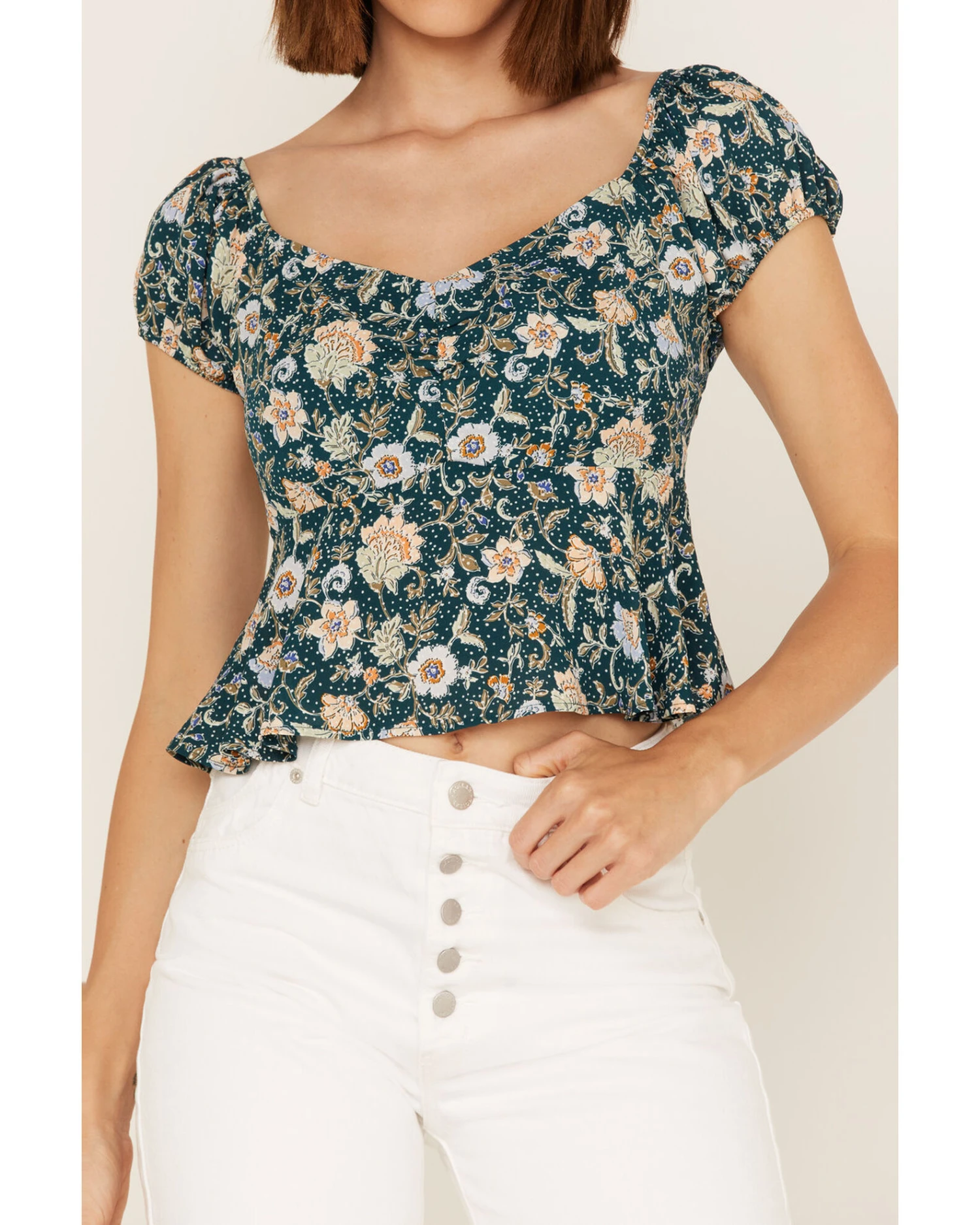Shyanne Women's Floral Print Flounce Top 3 Shyanne Women's Floral Print Flounce Top - Image 3