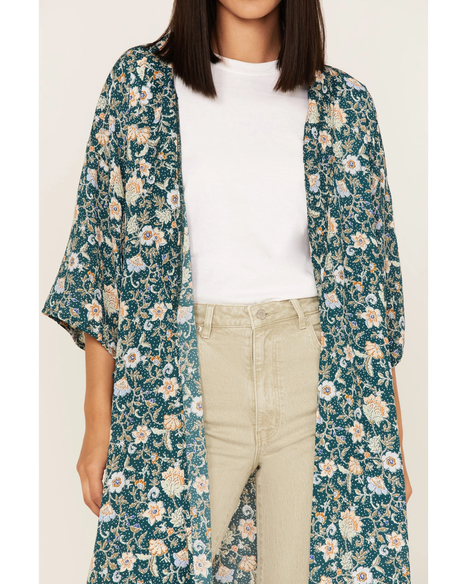 Shyanne Women's Floral Print Kimono 4 Shyanne Women's Floral Print Kimono - Image 4
