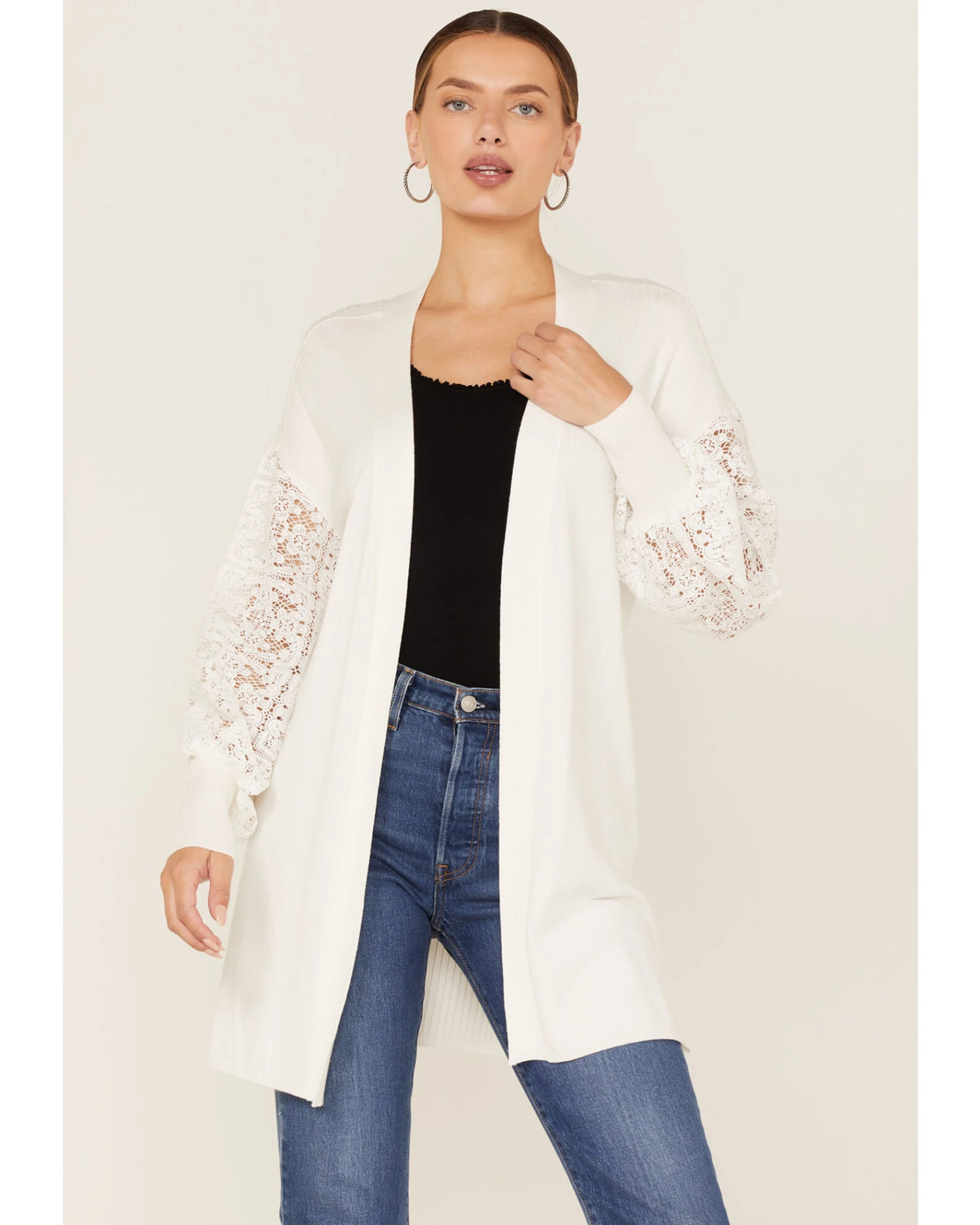 Shyanne Women's Lace Knit Cardigan Sweater 1 Shyanne Women's Lace Knit Cardigan Sweater