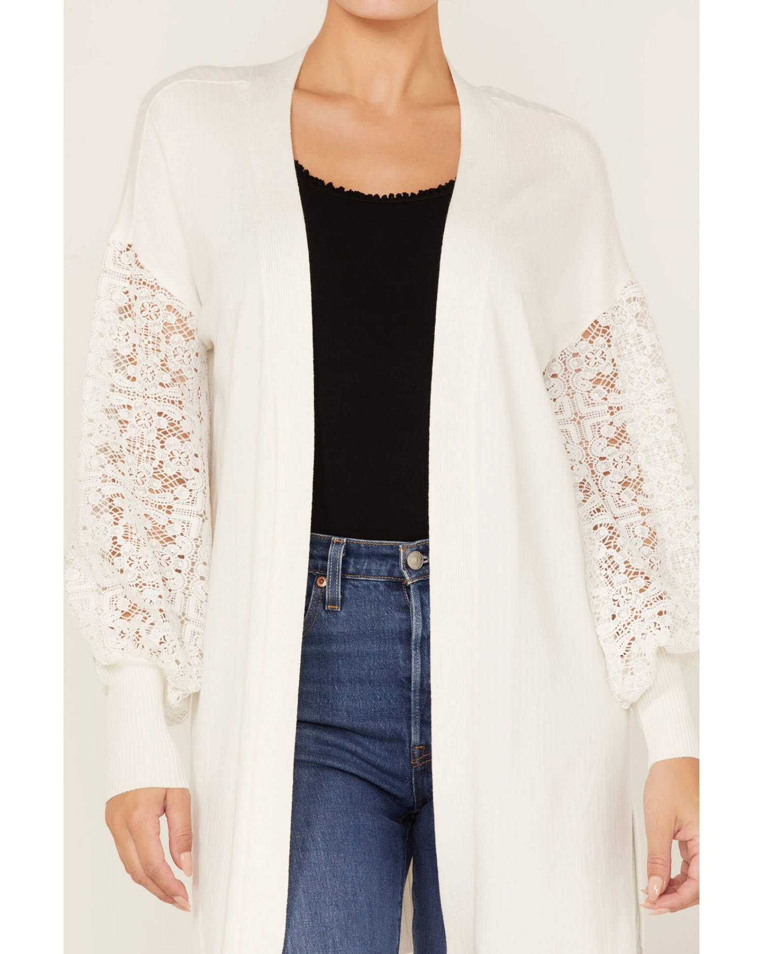Shyanne Women's Lace Knit Cardigan Sweater 3 Shyanne Women's Lace Knit Cardigan Sweater - Image 3