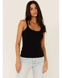 Cleo + Wolf Women's Ruffle Trim Tank Top