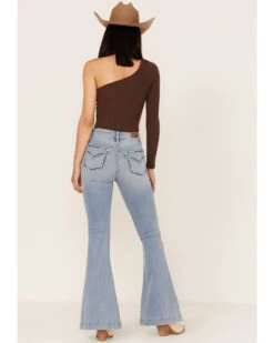 Shyanne Women's Light Wash Mid Rise Signature Embroidery Bootcut Jeans