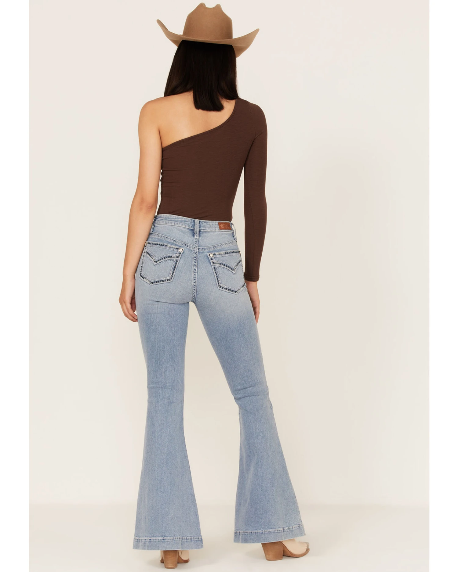 Shyanne Women's Light Wash Mid Rise Signature Embroidery Bootcut Jeans 1 Shyanne Women's Light Wash Mid Rise Signature Embroidery Bootcut Jeans