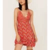 Free People Women's Adella Floral Print Sleeveless Slip Dress