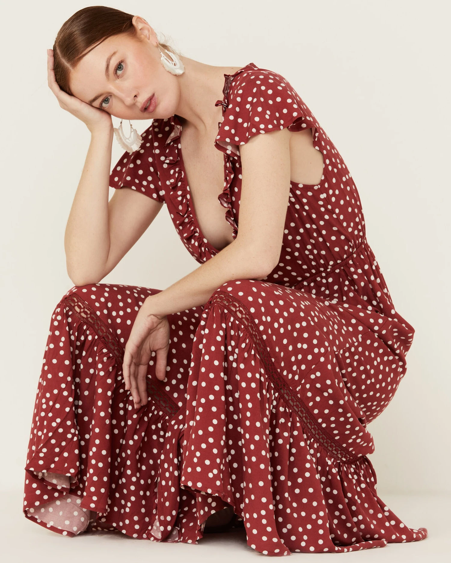 Beyond The Radar Women's Picnic Dot Maxi Dress 1 Beyond The Radar Women's Picnic Dot Maxi Dress