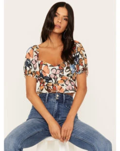 Show Me Your Mumu Women's Lila Butterfly Print Crop Top