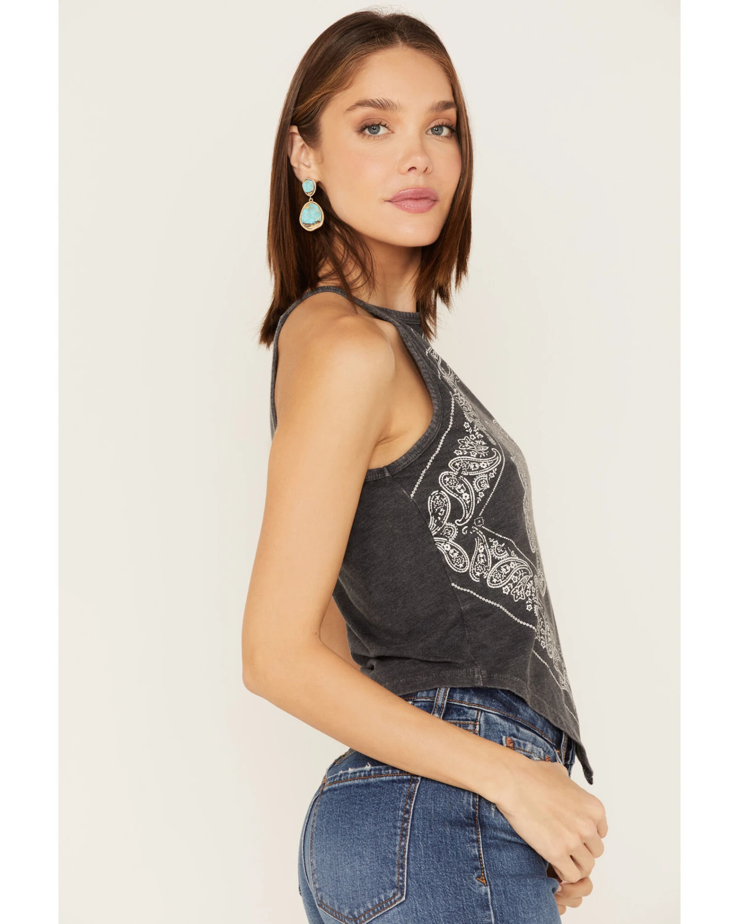 Rock & Roll Denim Women's Bandana Print Tank Top 2 Rock & Roll Denim Women's Bandana Print Tank Top - Image 2