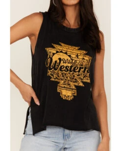 Rock & Roll Denim Women's Wild & Western Southwestern Graphic Tank Top -Deals Grace Apparel Store 2000368506 001 P3