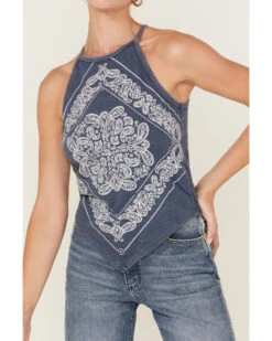 Rock & Roll Denim Women's Bandana Print Tank Top -Deals Grace Apparel Store 2000368513 410 P3