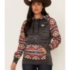Hooey Women's Southwestern Contrast Print Summit Hoodie