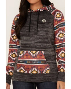Hooey Women's Southwestern Contrast Print Summit Hoodie -Deals Grace Apparel Store 2000369085 022 P3
