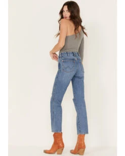 Wrangler Women's Wild West 603 Light Wash Patty High Rise Distressed Cropped Straight Jeans -Deals Grace Apparel Store 2000371280 400 P3
