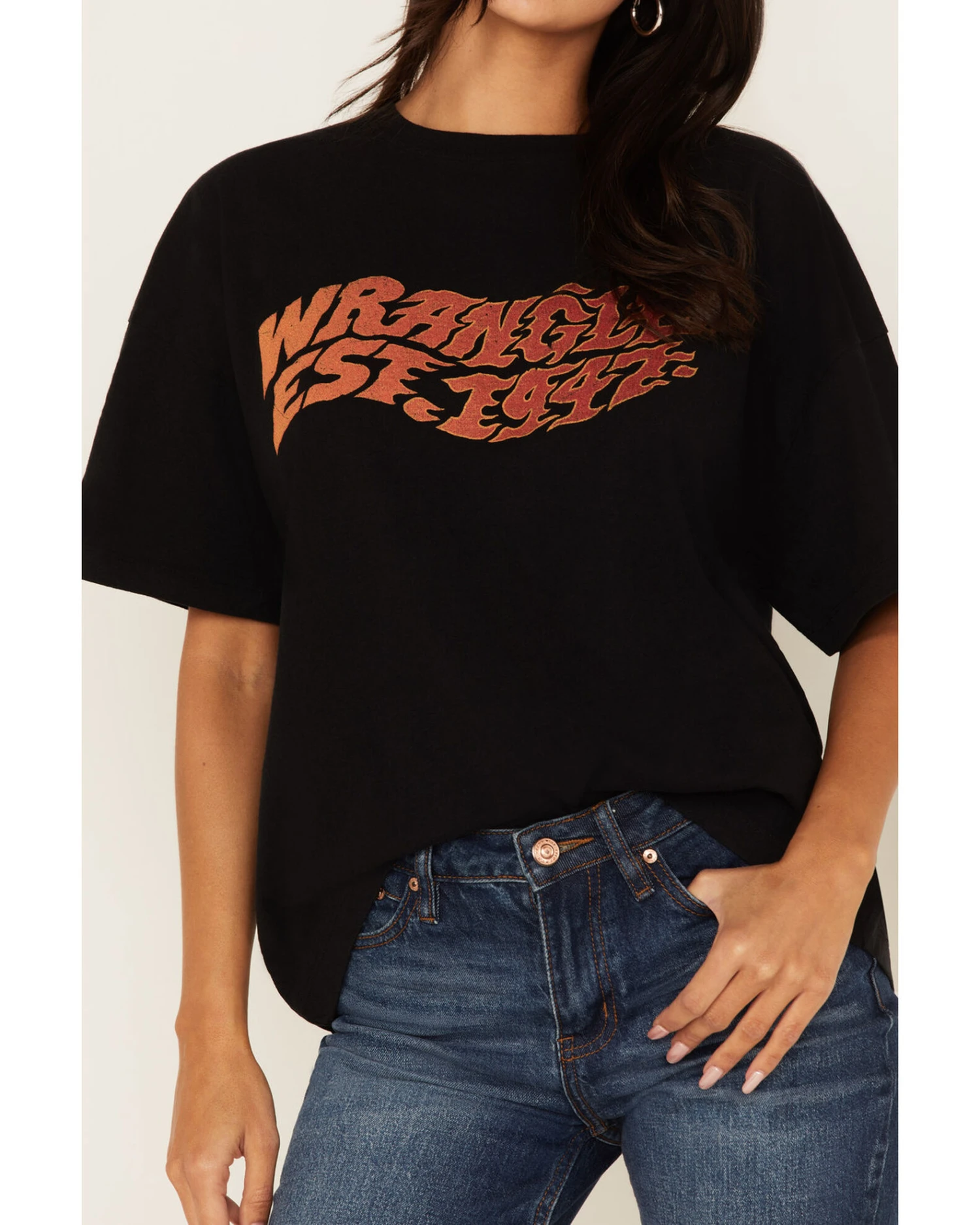 Wrangler Women's Est 1947 Fire Logo Graphic Girlfriend Tee 3 Wrangler Women's Est 1947 Fire Logo Graphic Girlfriend Tee - Image 3