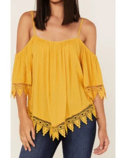 No Frills Women's Lace Cold Shoulder Long Sleeve Woven Top  -Deals Grace Apparel Store 2000372841 702 P3