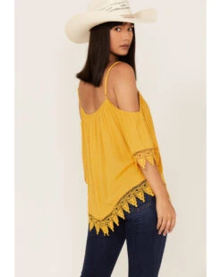 No Frills Women's Lace Cold Shoulder Long Sleeve Woven Top  -Deals Grace Apparel Store 2000372841 702 P4