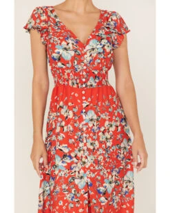 Miss Me Women's Floral Print Split Hem Maxi Dress -Deals Grace Apparel Store 2000372858 600 P3