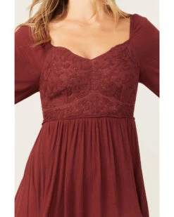 Shyanne Women's Embroidered Mesh Dot Poet Sleeve Midi Dress -Deals Grace Apparel Store 2000372975 646 P3